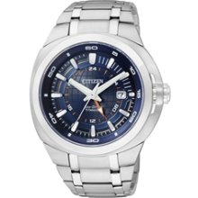 BJ5130-58L - Citizen Eco-Drive Super Titanium Sapphire GMT Dual Time 100m Blue Sports Watch