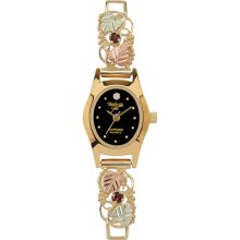 Black Hills Gold 10K Gold Garnet Watch for Ladies