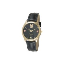 Black Hills Gold Eagle Watch Black Face Black Leather Strap Black