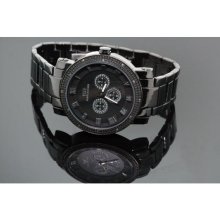 Black Mens Diamond Watch 0.12 ct Super Techno ST5082