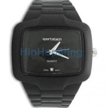 Black Rubber Fashion Mens Watch