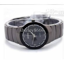 Brand New 4 Crystal Dial Steel Black Wrist Watches Men's Watches Qua