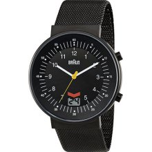 Braun Gents Radio Controlled Black Mesh Bracelet Watch Bn0087bkbkmhg