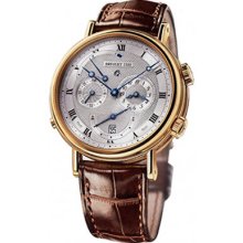 Breguet Watches Classique Silver Dial Leather Men's Automatic Alarm Tw