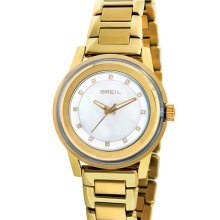 Breil 'Orchestra' Crystal & Gold Bracelet Watch Gold