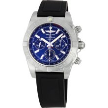 Breitling Chronomat 44 Automatic Chronograph Blue Dial Mens Watch AB011011-C789