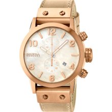 Brera 'Isabella' Round Chronograph Leather Strap Watch