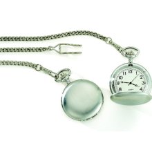 Brushed Stainless Steel Pocket Watch