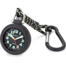 Bucasi Military Luminous Easy Read Spring Clip Pocket Watch Quartz Large