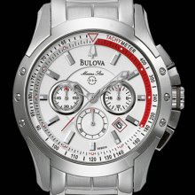 Bulova 96b013 Silver Dial Marine Star Chronograph Men's Watch