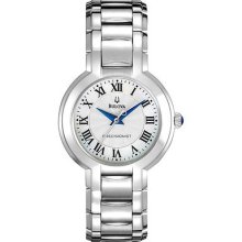 Bulova 96l168 Precionist Fairlawn Womens Silver Mop Pearl Dial Watch