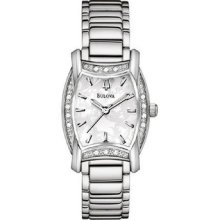 Bulova Diamond Analog Display White Mop Dial Womens Wrist Watch - $425