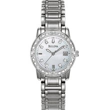 Bulova Ladies Stainless Steel 26mm Mother of Pearl Dial Watch