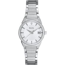 Bulova Steel Bracelet Date Window Silver Dial Women's watch #96M111