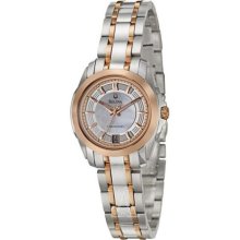 Bulova Womens Precisionist Stainless Watch - Silver Bracelet - Wh ...