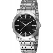 Burberry Ladies Heritage Stainless Steel Case and Bracelet Black Dial Date Display BU1365