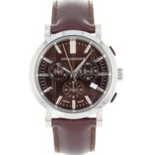 Burberry Men s Heritage Swiss Quartz Brown Leather Strap Watch