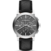Burberry The City Silver Watch with Beat Man Check Strap, 47mm