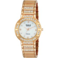 Burgi Women's Mother Of Pearl Diamond Quartz Watch