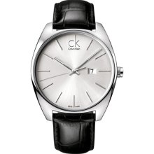 Calvin Klein Analog Leather Band Silver Dial Mens Watch K2f21120