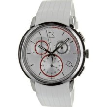 Calvin Klein Men's Drive Swiss Made Quartz Chronograph Rubber Strap Watch