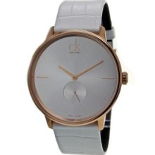 Calvin Klein Women's Accent Swiss Made Quartz Leather Strap Watch