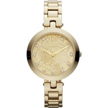 Camille Etched Dial Gold-Tone Bracelet Watch