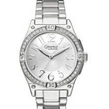 Caravelle Ladies` Swarovski Crystal Silver-tone Round Dial Dress Watch