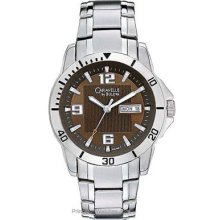 Caravelle Mens Sport Watch Espresso-Tone Dial Stainless Day 43C108