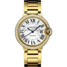 Cartier Ballon Bleu 36mm Yellow Gold Diamond Watch WE9004Z3
