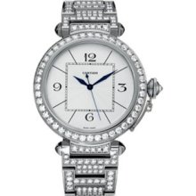 Cartier Pasha 18k White Gold & Diamond Ladies Watch WJ1199JY