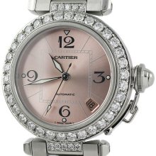 Cartier Pasha C Stainless Steel Diamond Swiss Automatic Midsize Unisex Watch