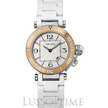 Cartier Pasha Seatimer Small 18K Pink Gold & Stainless Steel Ladies' Watch - W3140001