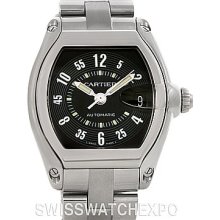 Cartier Roadster Large Mens Steel Black Dial Watch W62004V3