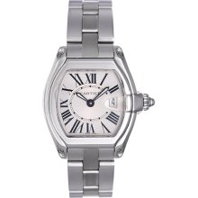 Cartier Roadster Stainless Steel Ladies Watch W62016V3 Silver Dial