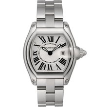 Cartier Roadster Steel Ladies Watch Silver Roman Dial W62016V3