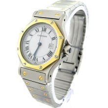 Cartier Santos Octagon Men's Automatic 18k Stainless Steel Watch Date