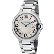 Cartier Watches Ballon Bleu De Cartier Silver Guilloche Dial Stainless