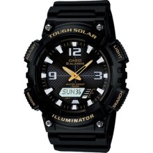 Casio Aq-s810w-1b Tough Solar 100m Analog Watch Black