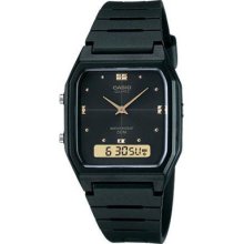 Casio Aw48he-1av Men's Resin Strap Black Dial Analog Digital Dual Time Watch