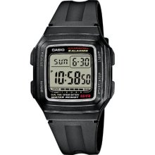 Casio F-201Wa-1Aef Gents Watch Quartz Digital Grey Dial Black Resin Strap