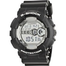 Casio G-shock Black And Silver Limited Digital Men's Watch Gd100bw-1