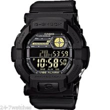 Casio G-shock Gd350-1b Black Gold Digital World Time Stealth Countdown Timer