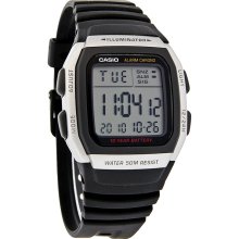 Casio Illuminator Mens Digital Alarm Chronograph Rubber Band Watch W96h-1Av