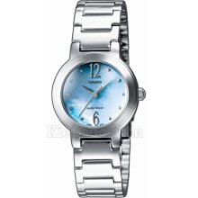 Casio Ltp-1282D-2Aef Ladies Watch Quartz Analogue Blue Dial Silver Steel Strap