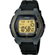 Casio Mens Calendar Day/Date Sport Watch w/Yellow Digital Dial and