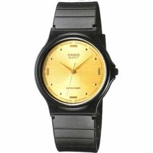 Casio Men's Core MQ76-9A Black Resin Quartz Watch with Gold Dial ...
