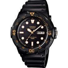 Casio Men's Core MRW200H-1EV Black Resin Quartz Watch with Black Dial