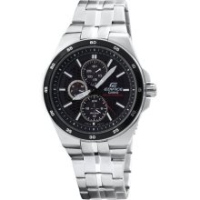 Casio Men's EF340SB-1A1 Edifice Stainless Steel Solar Power Chronograph Sport Watch - Casio EF340SB-1A1