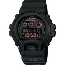 Casio Mens G-Shock Military Stainless Watch - Black Rubber Strap - Black Dial - DW6900MS-1